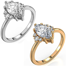 Picture of Elegant engagement ring for Marquise and Ovals