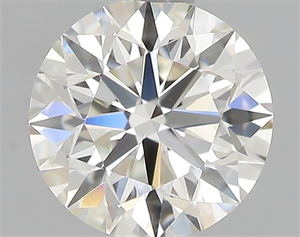 Picture of Natural Diamond 0.52 Carats, Round with Excellent Cut, J Color, VVS2 Clarity and Certified by GIA