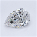 Natural Diamond 1.50 Carats, Pear with  Cut, D Color, SI2 Clarity and Certified by GIA