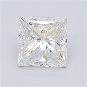 2.01 Carats, Princess Diamond with  Cut, D Color, SI2 Clarity and Certified by EGL