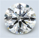 2.50 Carats, Round Diamond with Excellent Cut, H Color, VS2 Clarity and Certified by EGL