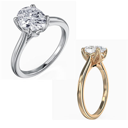 Picture of Oval Tulip solitaire engagement ring setting