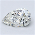 Natural Diamond 2.50 Carats, Pear with  Cut, H Color, SI2 Clarity and Certified by GIA