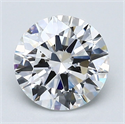 Natural Diamond 2.01 Carats, Round with Excellent Cut, F Color, VVS2 Clarity and Certified by GIA