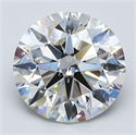 Natural Diamond 2.50 Carats, Round with Excellent Cut, J Color, SI1 Clarity and Certified by GIA