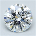 Natural Diamond 2.07 Carats, Round with Excellent Cut, D Color, VS2 Clarity and Certified by GIA