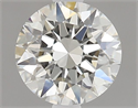 Natural Diamond 0.51 Carats, Round with Excellent Cut, J Color, SI1 Clarity and Certified by GIA