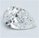 Natural Diamond 1.50 Carats, Pear with  Cut, E Color, VS2 Clarity and Certified by GIA