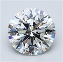 Natural Diamond 2.21 Carats, Round with Excellent Cut, D Color, SI1 Clarity and Certified by GIA