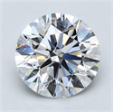 Natural Diamond 2.14 Carats, Round with Excellent Cut, D Color, VS2 Clarity and Certified by GIA