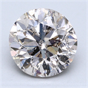 Natural Diamond 3.03 Carats, Round with Good Cut, K Color, SI2 Clarity and Certified by IGI