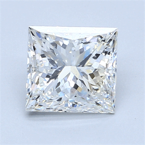 2.01 Carats, Princess Diamond with  Cut, F Color, SI1 Clarity and Certified by GIA