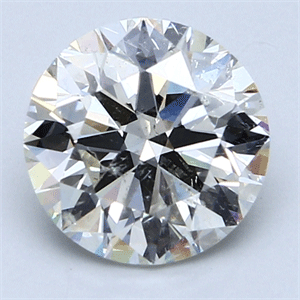 2.50 Carats, Round Diamond with Excellent Cut, K Color, SI2 Clarity and Certified by GIA