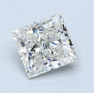 2.03 Carats, Princess Diamond with  Cut, H Color, SI1 Clarity and Certified by GIA