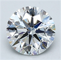 Natural Diamond 2.01 Carats, Round with Excellent Cut, F Color, VVS2 Clarity and Certified by GIA