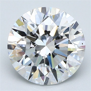 Picture of Natural Diamond 1.90 Carats, Round with Excellent Cut, D Color, SI1 Clarity and Certified by GIA