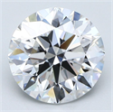 Natural Diamond 2.51 Carats, Round with Excellent Cut, D Color, VVS2 Clarity and Certified by GIA