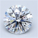 Natural Diamond 1.73 Carats, Round with Excellent Cut, D Color, SI1 Clarity and Certified by GIA