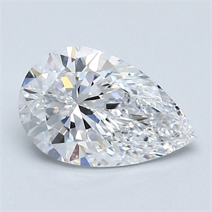 Picture of Natural Diamond 1.51 Carats, Pear with  Cut, D Color, VVS1 Clarity and Certified by GIA