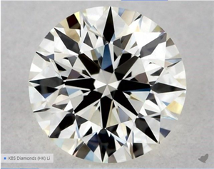 Picture of Natural Diamond 0.53 Carats, Round with Excellent Cut, K Color, VVS2 Clarity and Certified by GIA