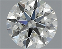 Natural Diamond 0.55 Carats, Round with Excellent Cut, K Color, VVS2 Clarity and Certified by GIA