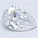 Natural Diamond 2.50 Carats, Pear with  Cut, D Color, SI2 Clarity and Certified by GIA