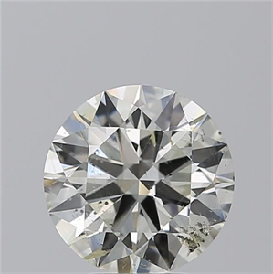 Picture of Natural Diamond 3.50 Carats, Round with Excellent Cut, K Color, SI2 Clarity and Certified by GIA