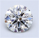 Natural Diamond 1.70 Carats, Round with Excellent Cut, H Color, VS2 Clarity and Certified by GIA