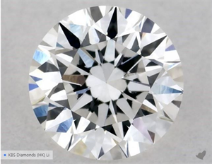 Picture of Natural Diamond 0.40 Carats, Round with Excellent Cut, E Color, VS2 Clarity and Certified by GIA