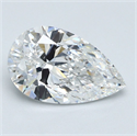 Natural Diamond 2.02 Carats, Pear with  Cut, E Color, VVS2 Clarity and Certified by GIA