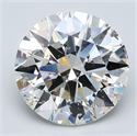 Natural Diamond 2.50 Carats, Round with Excellent Cut, J Color, SI2 Clarity and Certified by GIA