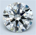 Natural Diamond 3.02 Carats, Round with Excellent Cut, H Color, SI2 Clarity and Certified by GIA