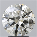 Natural Diamond 3.01 Carats, Round with Excellent Cut, J Color, SI2 Clarity and Certified by IGI