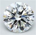 Natural Diamond 3.15 Carats, Round with Excellent Cut, F Color, VVS2 Clarity and Certified by GIA