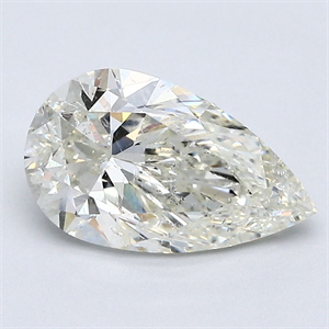 Picture of Natural Diamond 1.71 Carats, Pear with  Cut, K Color, SI2 Clarity and Certified by GIA