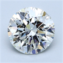 Natural Diamond 2.50 Carats, Round with Excellent Cut, J Color, SI1 Clarity and Certified by GIA