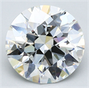 Natural Diamond 3.21 Carats, Round with Excellent Cut, H Color, VVS1 Clarity and Certified by GIA