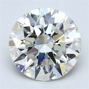 Picture of Natural Diamond 2.08 Carats, Round with Excellent Cut, K Color, IF Clarity and Certified by GIA