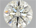 Natural Diamond 0.44 Carats, Round with Excellent Cut, J Color, VVS2 Clarity and Certified by IGI