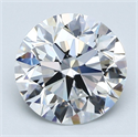 Natural Diamond 2.50 Carats, Round with Excellent Cut, D Color, VVS1 Clarity and Certified by GIA