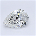 Natural Diamond 1.50 Carats, Pear with  Cut, G Color, SI2 Clarity and Certified by GIA