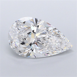 Picture of Natural Diamond 5.56 Carats, Pear with  Cut, E Color, IF Clarity and Certified by GIA