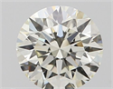 Natural Diamond 0.54 Carats, Round with Excellent Cut, K Color, VVS2 Clarity and Certified by GIA