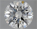 Natural Diamond 1.70 Carats, Round with Excellent Cut, H Color, VS2 Clarity and Certified by GIA