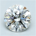 Natural Diamond 2.01 Carats, Round with Excellent Cut, H Color, VVS2 Clarity and Certified by GIA