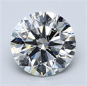 Natural Diamond 2.01 Carats, Round with Excellent Cut, H Color, SI2 Clarity and Certified by GIA