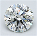 Natural Diamond 3.01 Carats, Round with Excellent Cut, K Color, SI2 Clarity and Certified by GIA