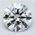 Natural Diamond 2.50 Carats, Round with Excellent Cut, H Color, VS1 Clarity and Certified by GIA