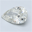 Natural Diamond 2.07 Carats, Pear with  Cut, J Color, I1 Clarity and Certified by GIA