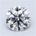 Natural Diamond 1.70 Carats, Round with Excellent Cut, D Color, VS2 Clarity and Certified by GIA